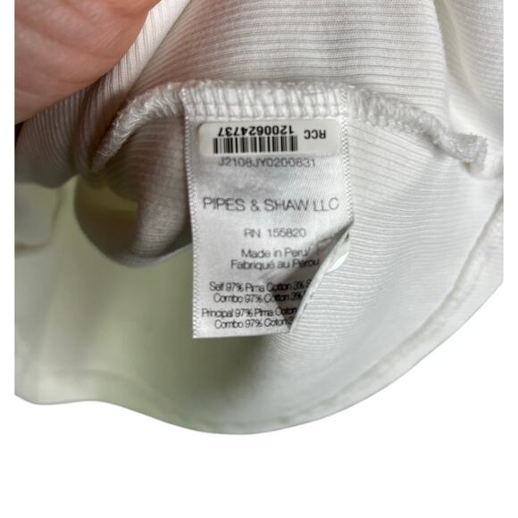 Veronica Beard Coralee Puff-Sleeve Top Womens M Cream Ribbed Classy Office - Picture 7 of 9